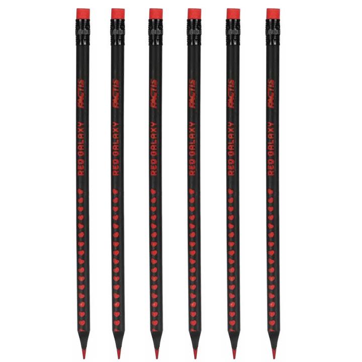 مداد قرمز فکتیس مدل گلکسی بسته 6 عددی